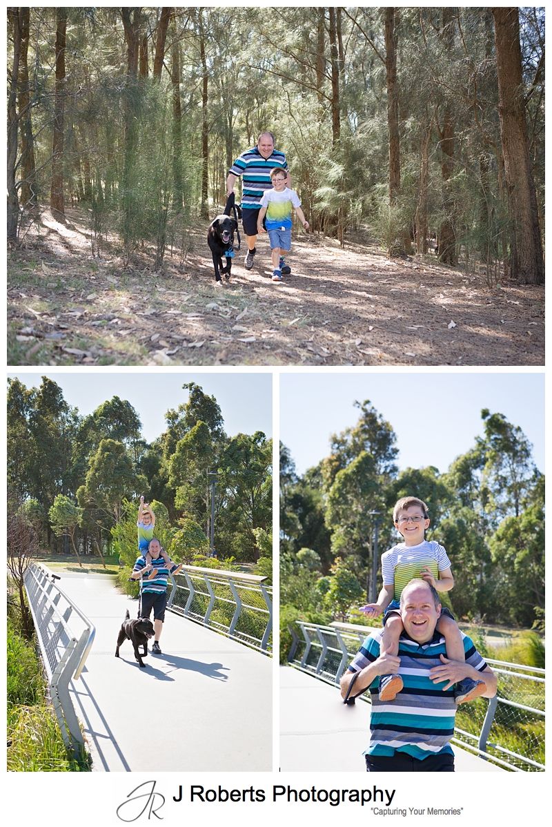 Family Portrait Photography Sydney on location at Sydney Park Alexandria with family dog